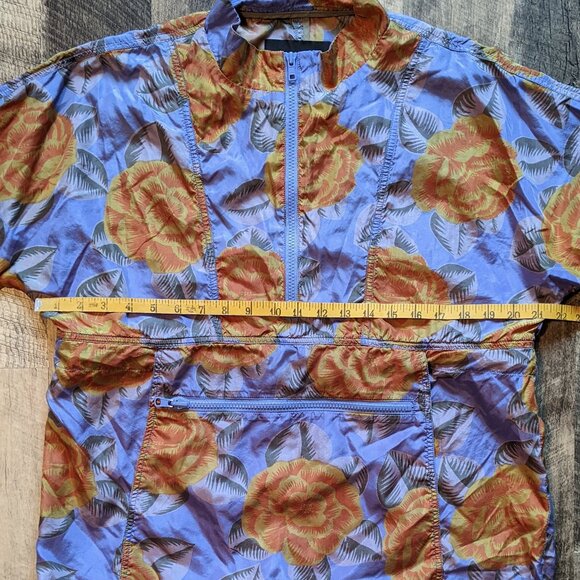 Bianca Chandon Silk Anorak Blue Floral Orange Roses Medium - Picture 7 of 7